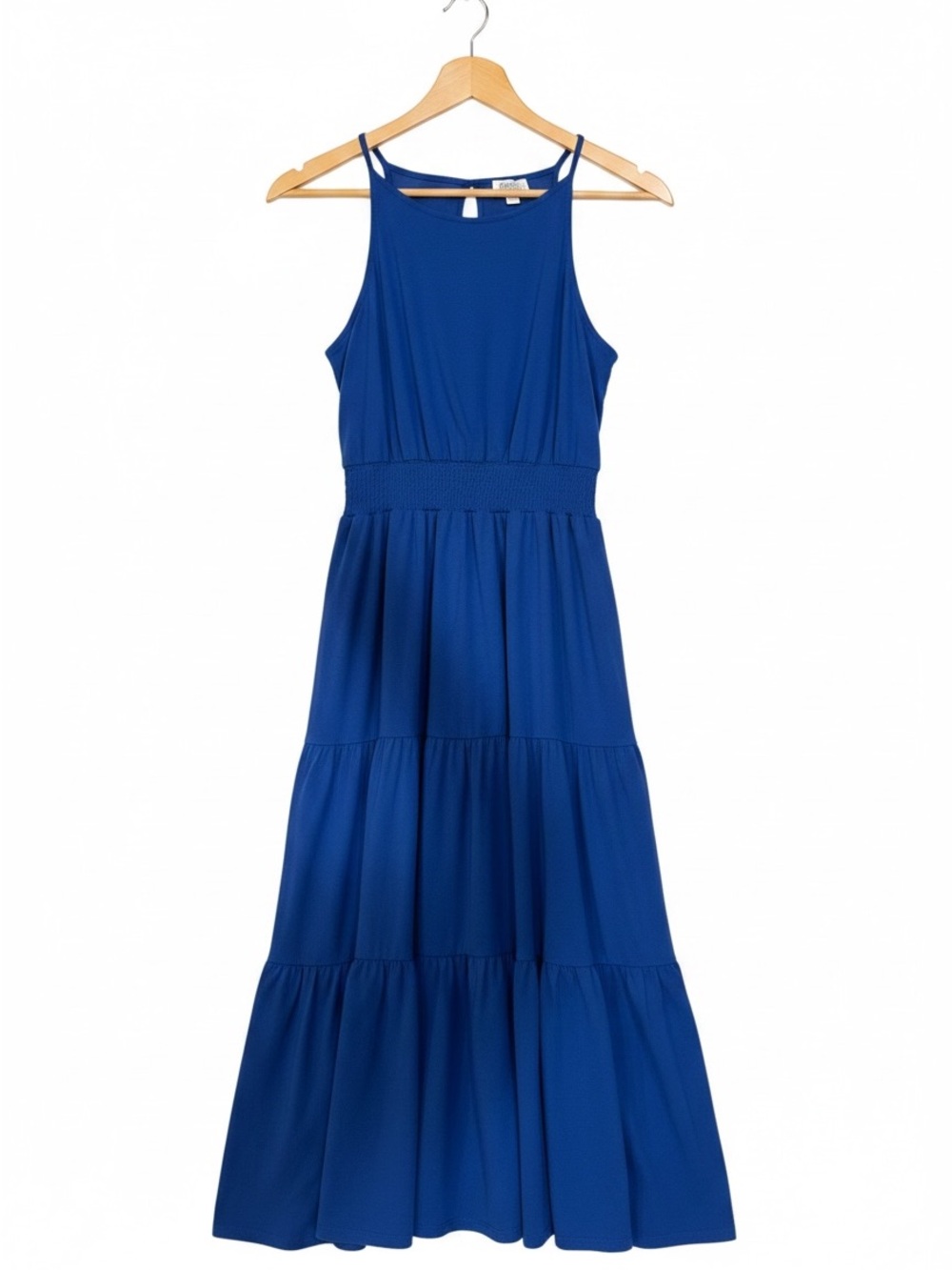 market & spruce blue marea halter neck maxi dress